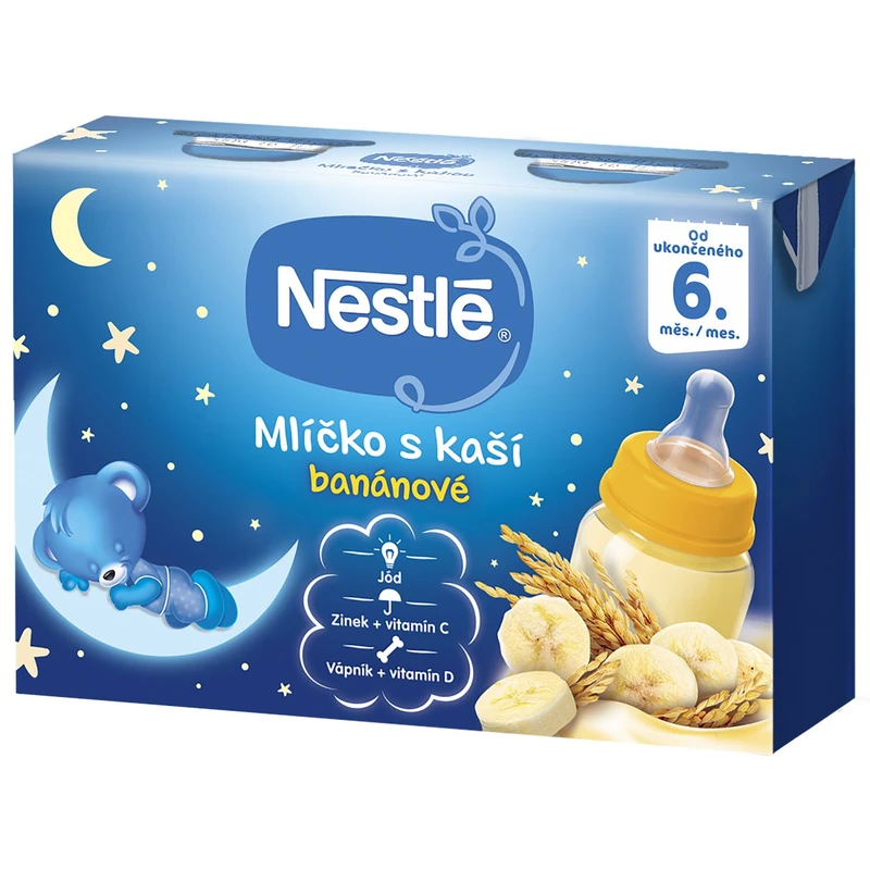 NESTLÉ Mlíčko banánové s kaší (2x 200 ml)