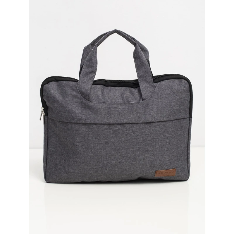 Gray textile laptop bag