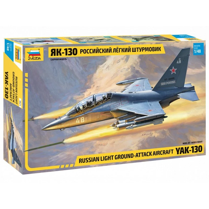 Zvezda Model Kit letadlo YAK-130 Russian trainer fighter 1:48