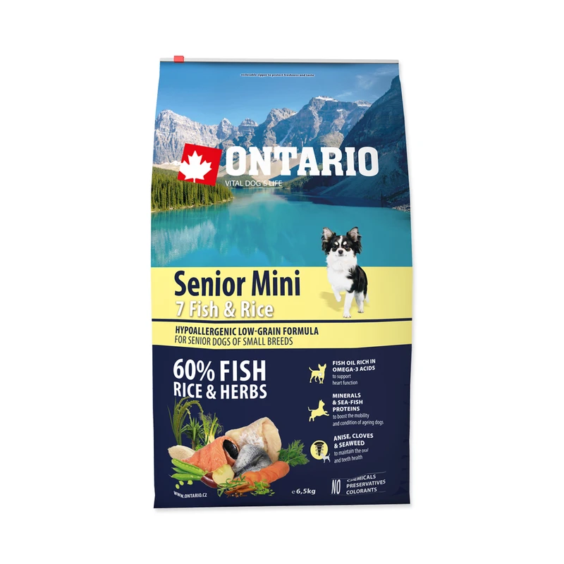 Ontario Senior Mini Fish & Rice 6,5kg