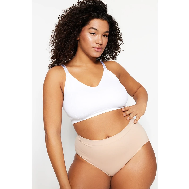 Trendyol Curve White Strapless Seamless Bra