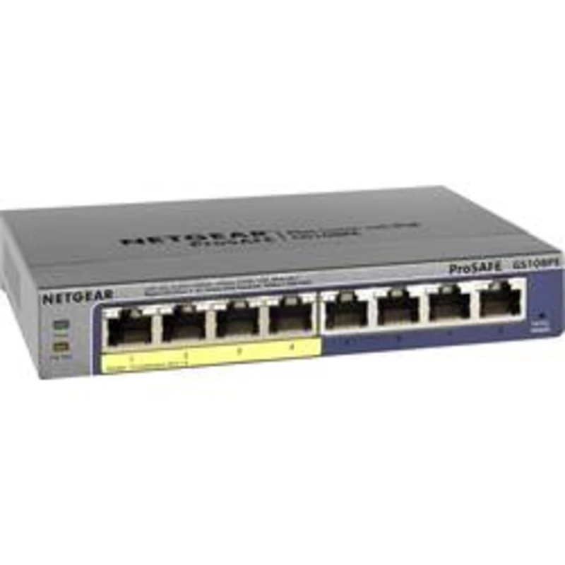 NETGEAR 8 Port Gigabit Smart Managed Plus Switch, PoE (53W), GS108PE