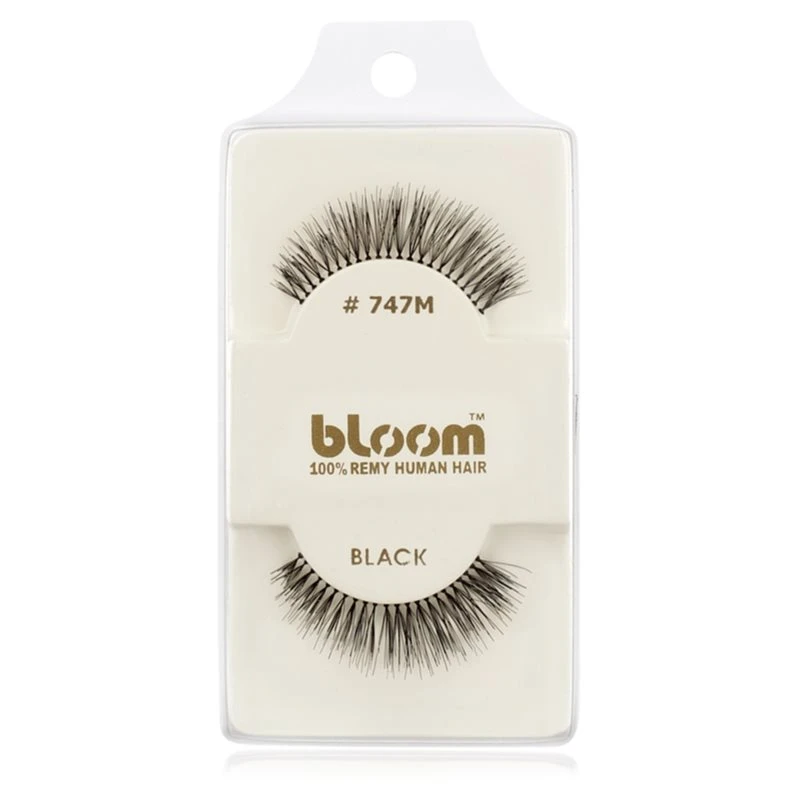 Bloom Natural nalepovací řasy z přírodních vlasů No. 747M (Black) 1 cm