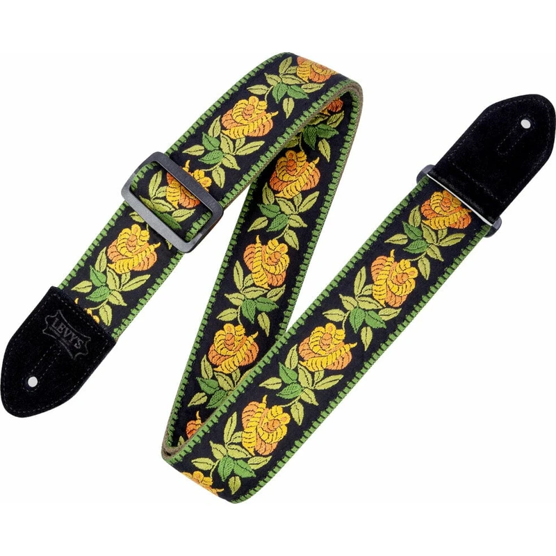 Levys MC8JQ-004 Print Series 2" Woven Guitar Strap Rosa Yellow