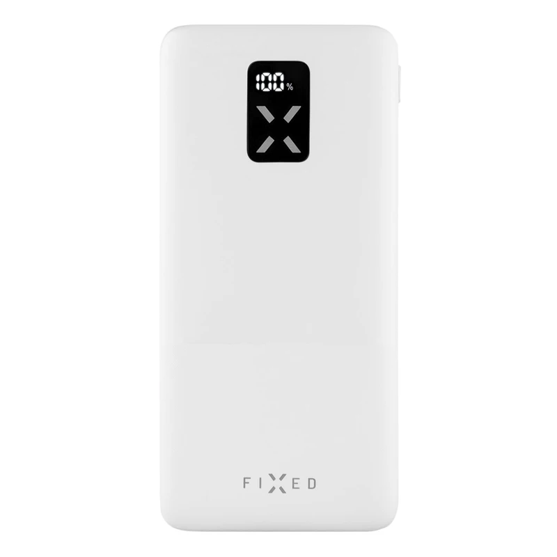 Powerbank FIXED Zen 10 s LCD displejem a výstupem PD 20W 10 000 mAh, bílá