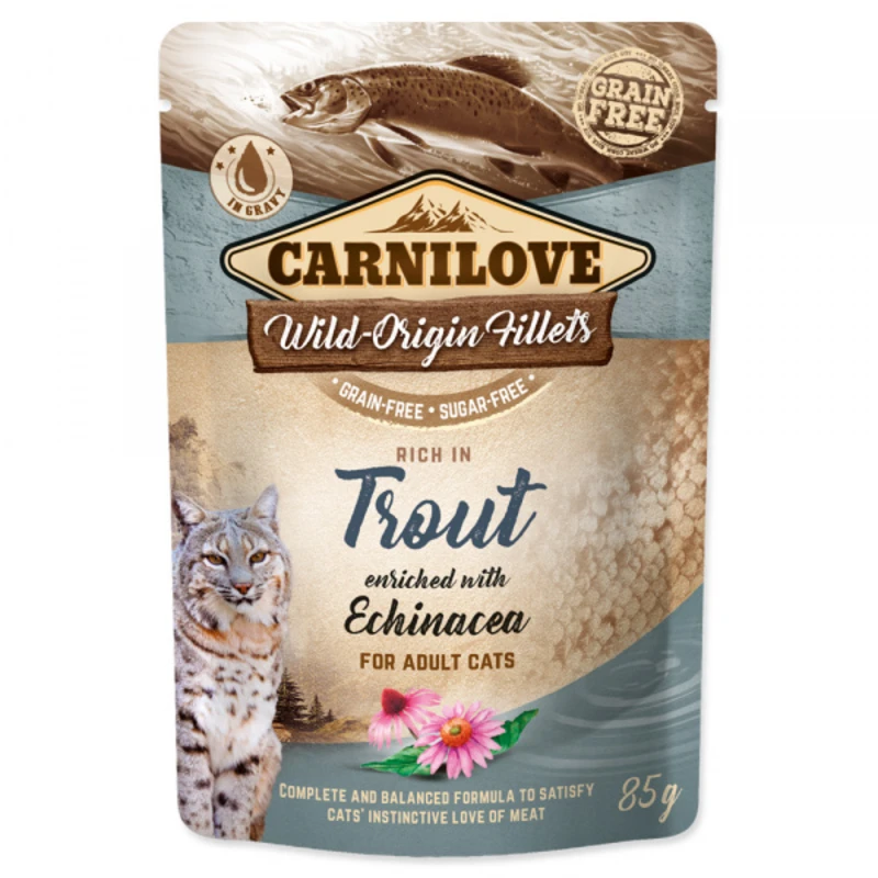 Kapsička Carnilove Cat Pouch pstruh a echinacea 85g