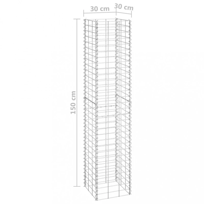 Gabionový vyvýšený záhon 3 ks kov Dekorhome 30x30x150 cm,Gabionový vyvýšený záhon 3 ks kov Dekorhome 30x30x150 cm