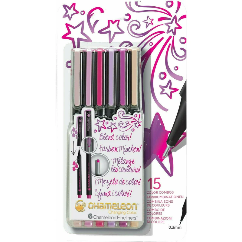 Chameleon Fineliner Floral 6 ks