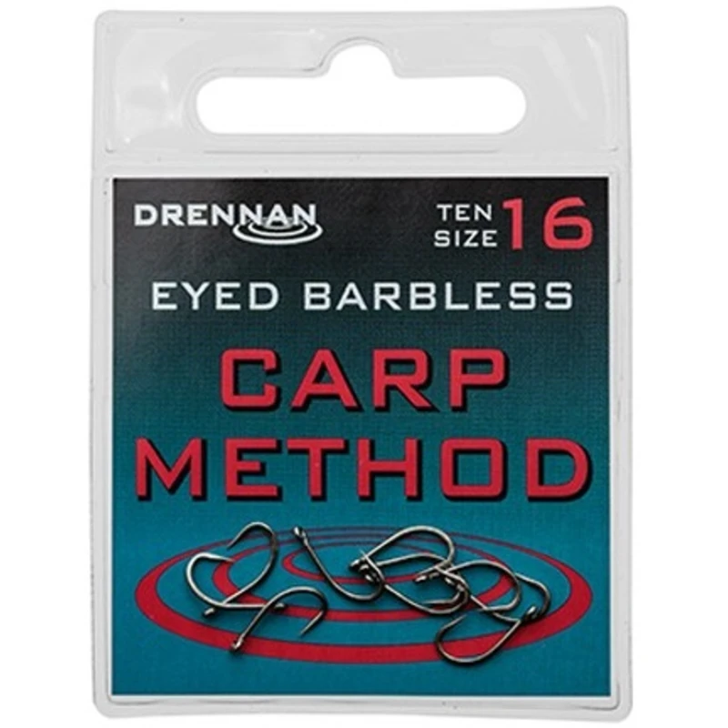 Drennan háčky bez protihrotu Eyed Carp Method Barbless vel. 12