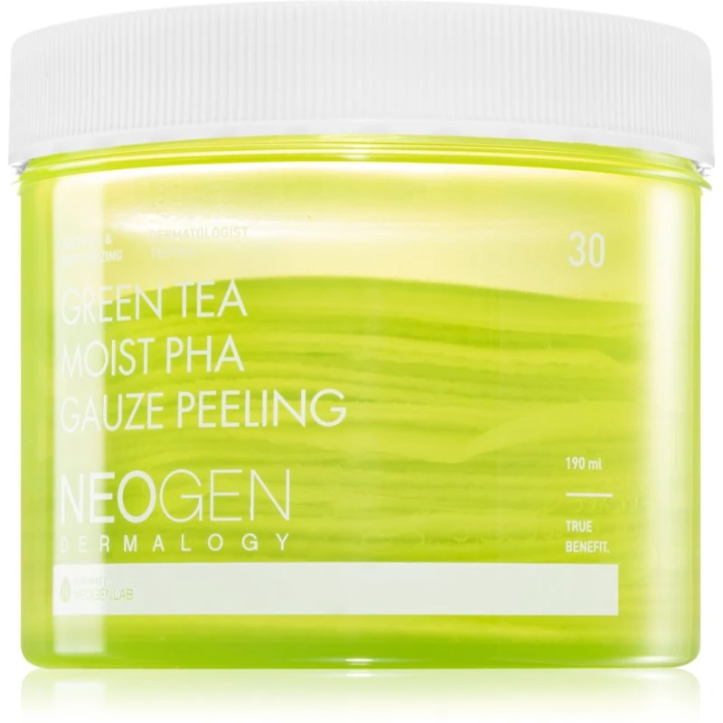 Neogen Dermalogy Clean Beauty Gauze Peeling Green Tea Moist PHA peelingové pleťové tamponky s hydratačním účinkem 30 ks