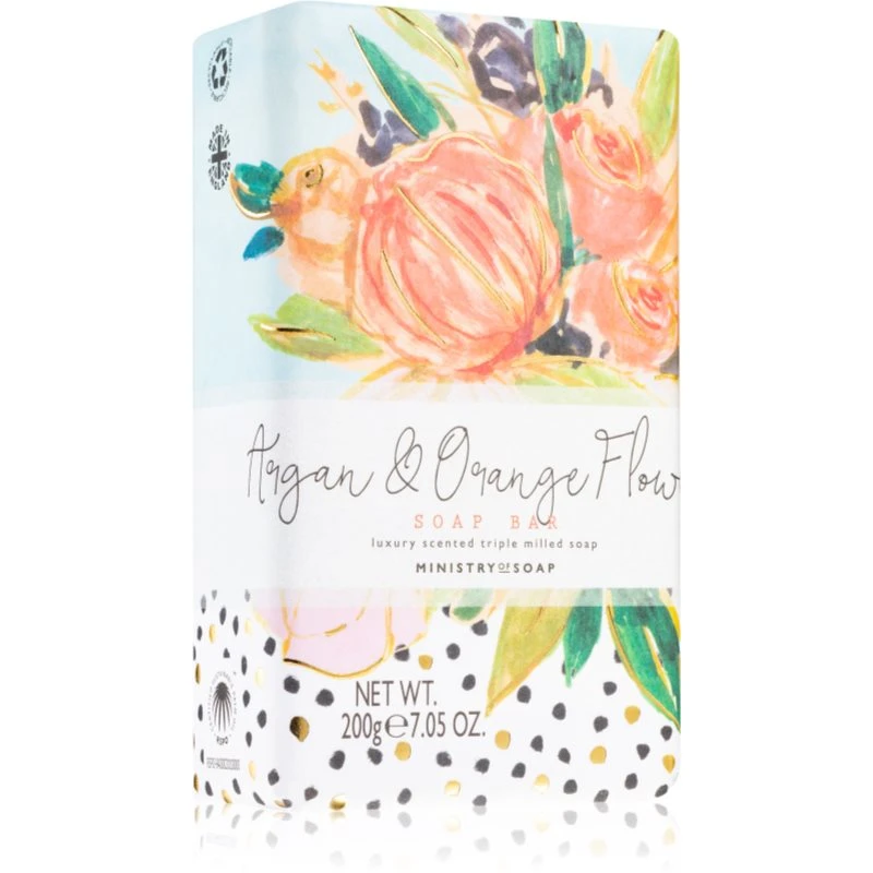 The Somerset Toiletry Co. Painted Blooms Soap Soap Bar tuhé mýdlo na tělo Argan & Orange Flower 200 g