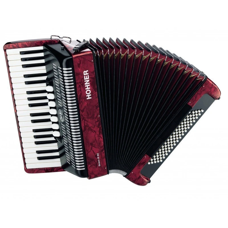 Hohner Bravo III 80 Červená Klávesový akordeon