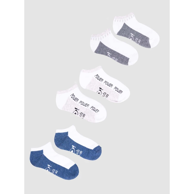 Yoclub Man's Boys' Ankle Cotton Socks Patterns Colours 3-pack SKS-0028C-AA30-002