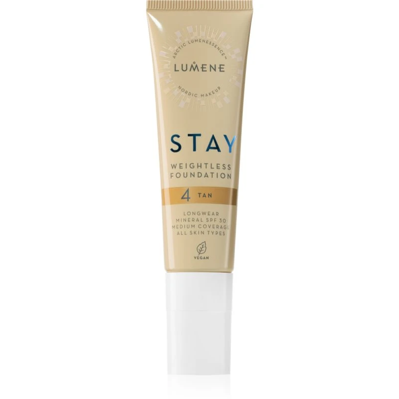 Lumene Stay Weightless tekutý make-up s matným finišem SPF 30 odstín 4 Tan 30 ml