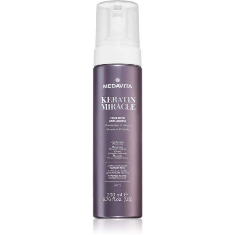 Medavita Keratin Miracle Frizz Over Hair Mousse stylingová pěna na vlasy 200 ml