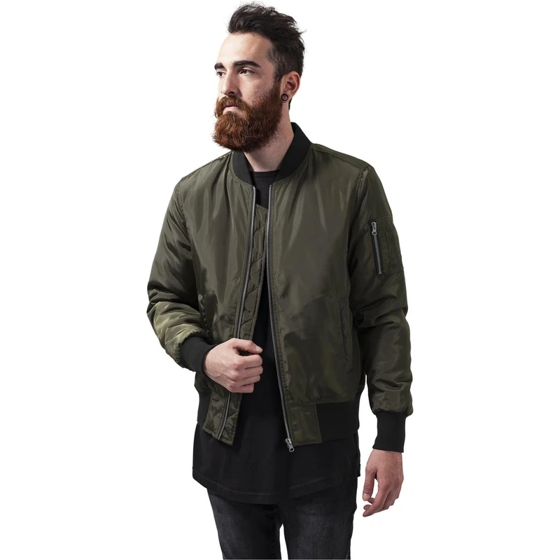 2-Tone Bomber Jacket darkolive/černá