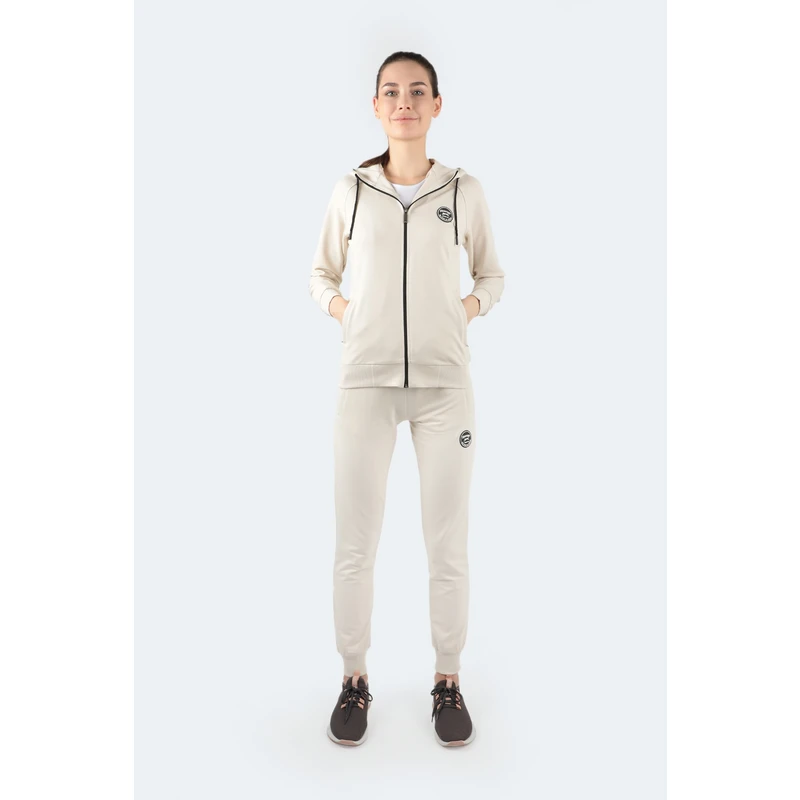 Slazenger Younger Women's Tracksuit Suit Beige