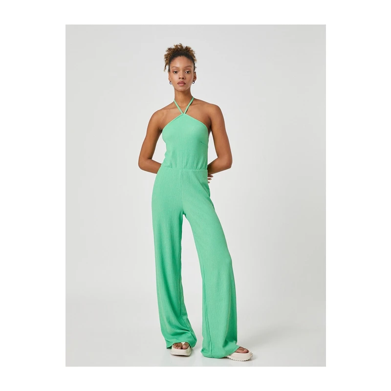 Koton Halterneck Jumpsuit Wide Leg