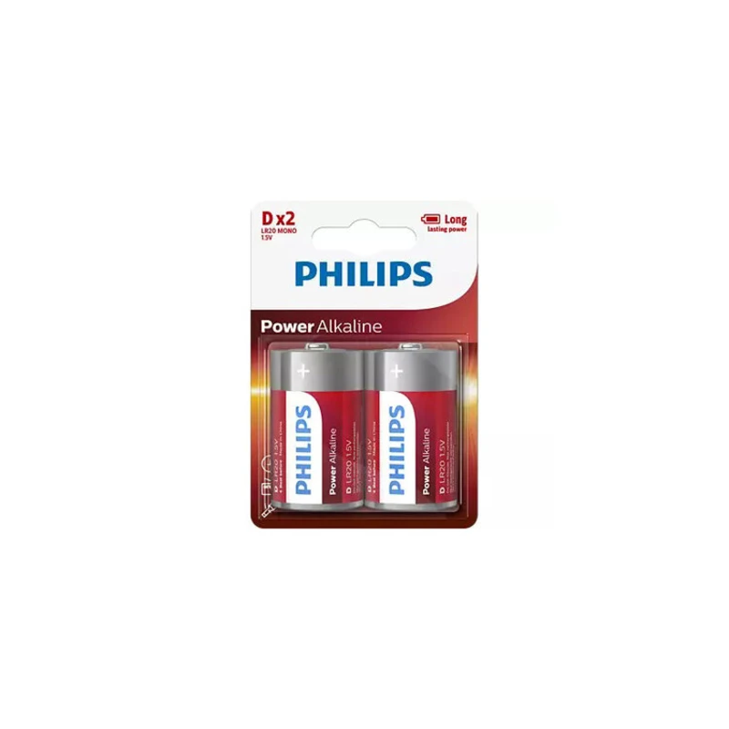 Baterie D Philips Power Alkaline LR20 P2B/10 alkalické