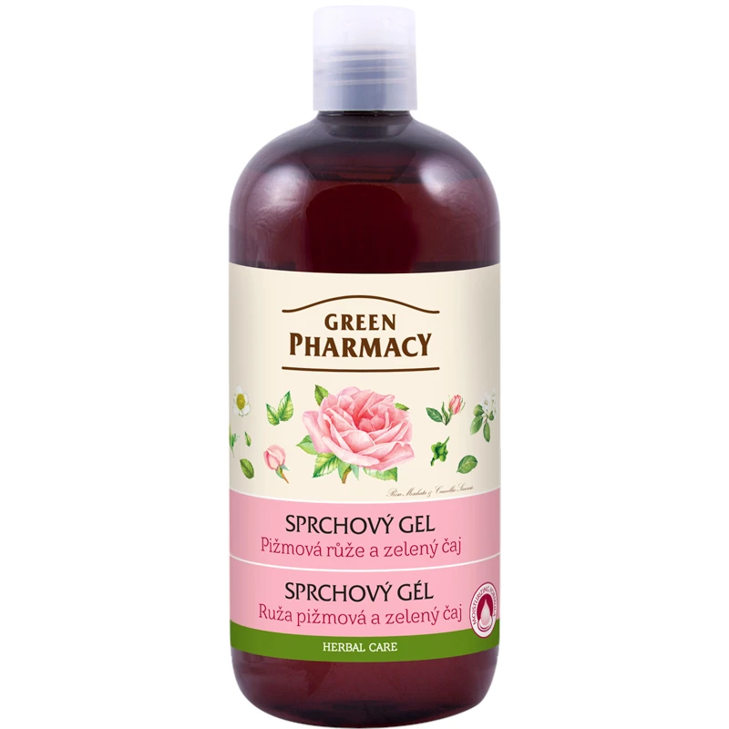 Green Pharmacy Body Care Rose & Green Tea jemný sprchový gel 500 ml