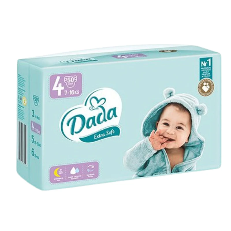 DADA Extra Soft Pleny jednorázové 4 Maxi (7-16 kg) 50 ks