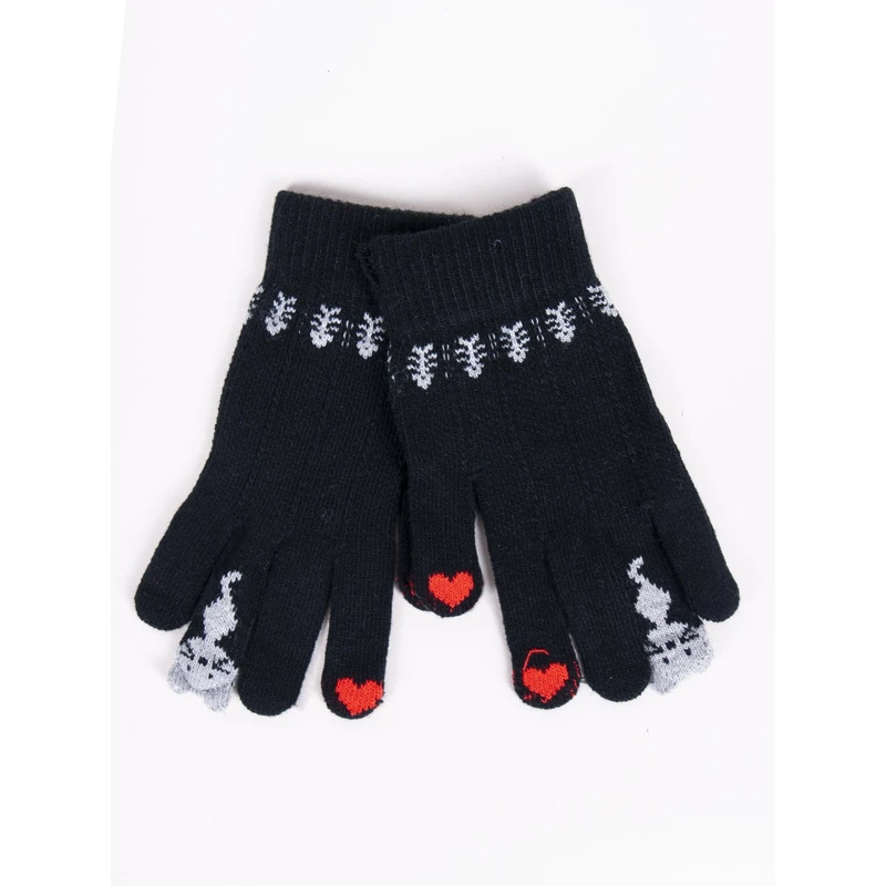 Yoclub Kids's Girls' Five-Finger Touchscreen Gloves RED-0075G-AA5F-003