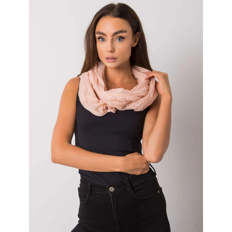 Women's peach-gray polka dot scarf