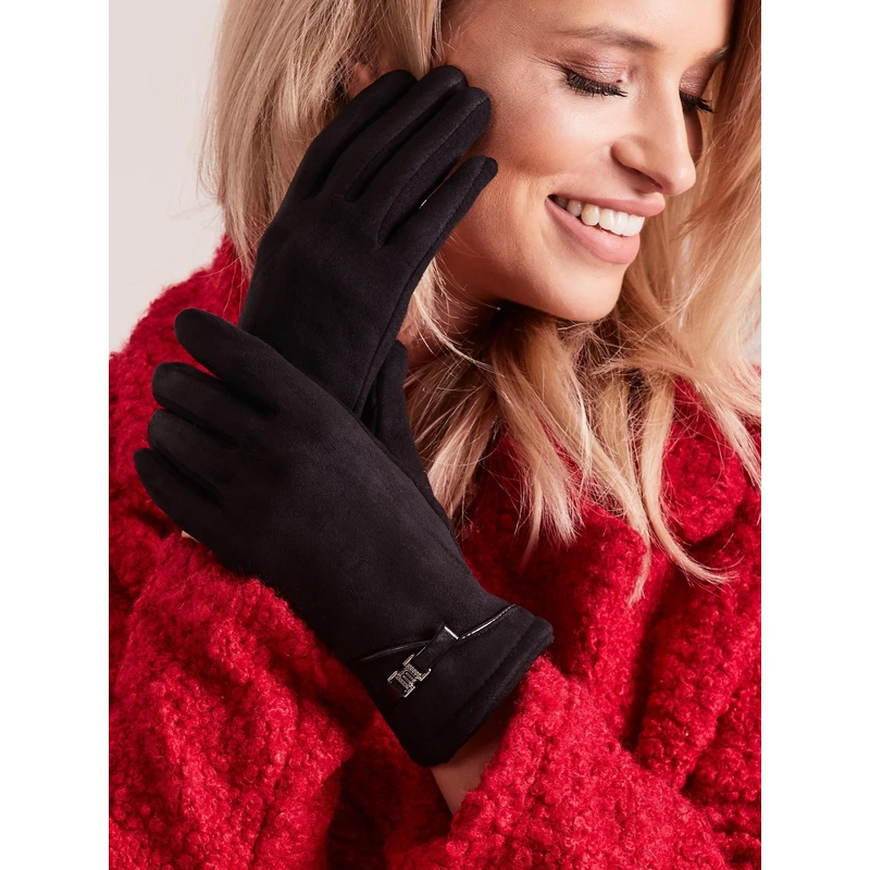 Elegant black gloves for women