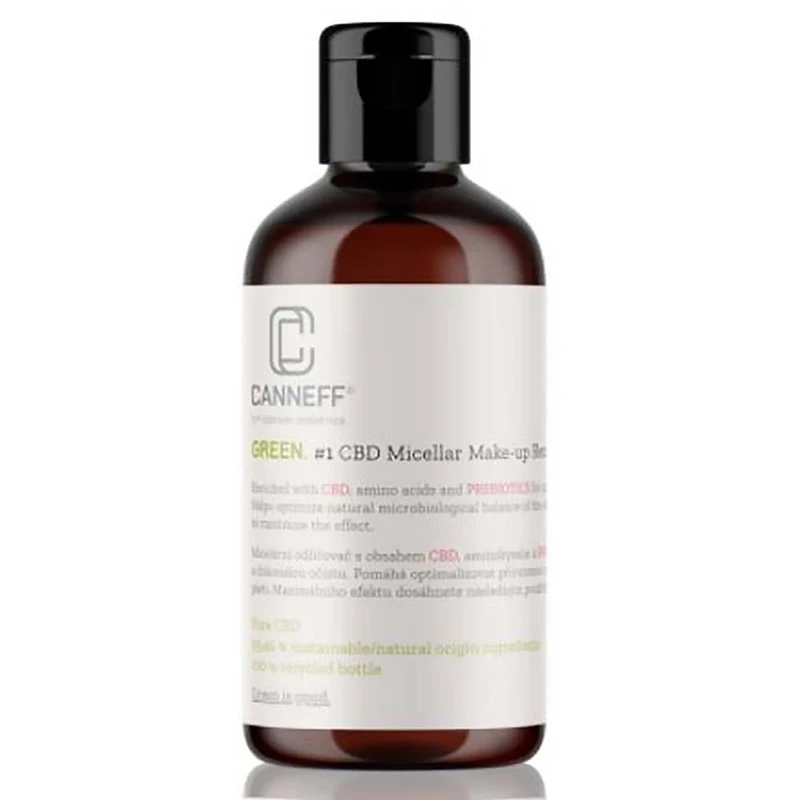 Canneff Green CBD Micellar Make-up Remover čisticí a odličovací micelární voda 200 ml