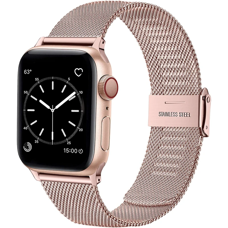 4wrist Milánský tah pro Apple Watch - Rosegold 42/44/45/49 mm