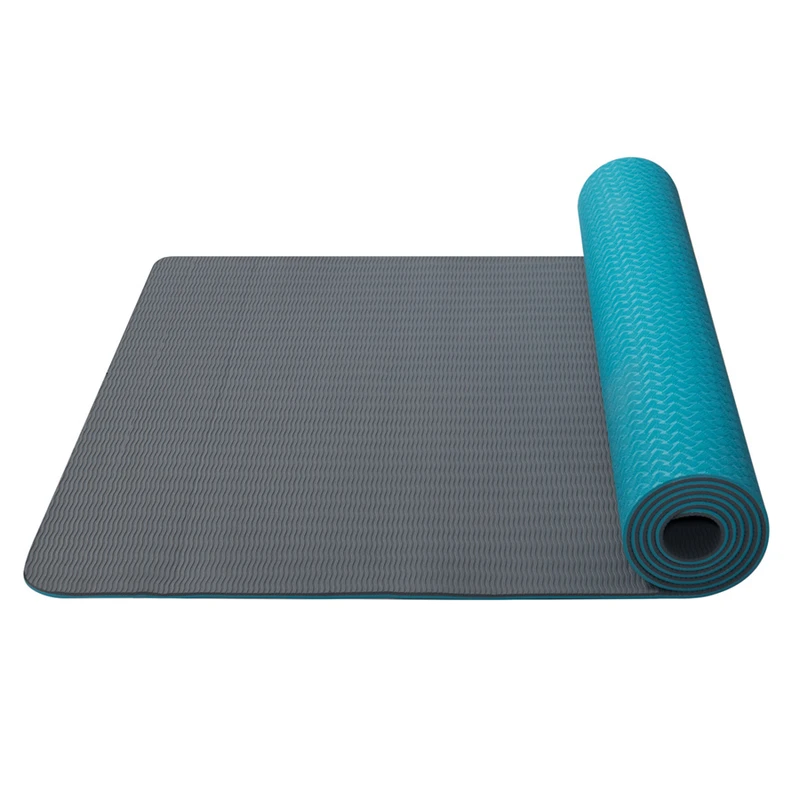 Dvouvrstvá podložka Yate Yoga Mat TPE 173x61x0,6 cm  tyrkys-šedá