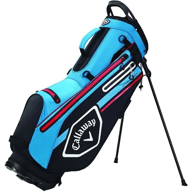 Callaway Chev Dry Stand Bag Black/Cyan/Fire Red