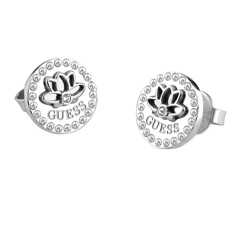 Guess Půvabné ocelové náušnice pecky Lotus JUBE01346JWRHT/U