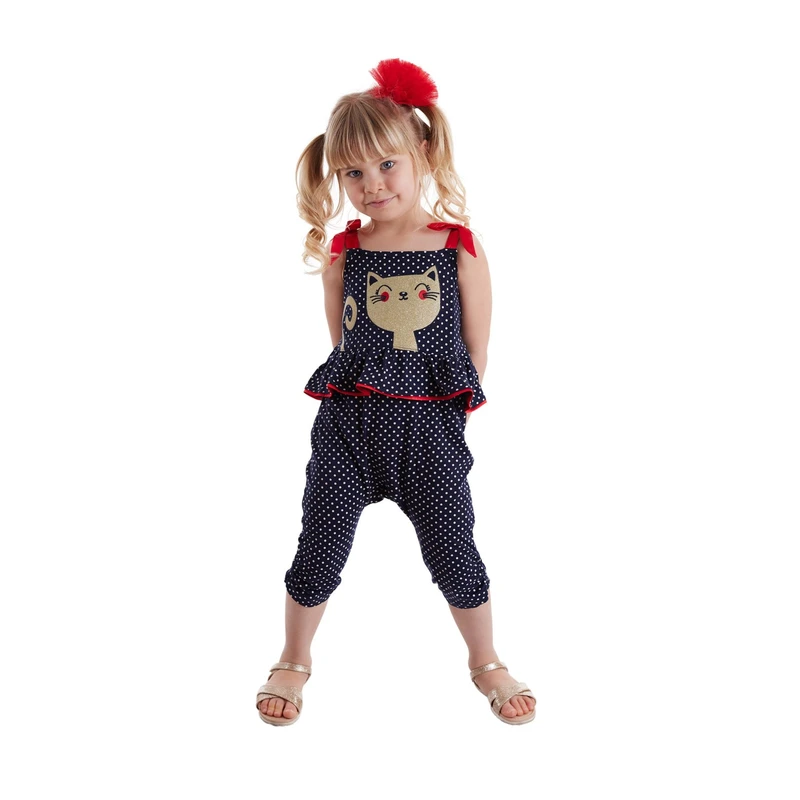 Denokids Cat Point Girls Overalls