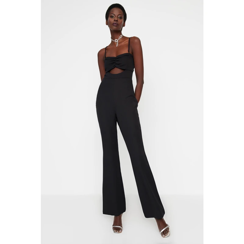 Trendyol Black Woven Overalls with Window/Cut Out Detail