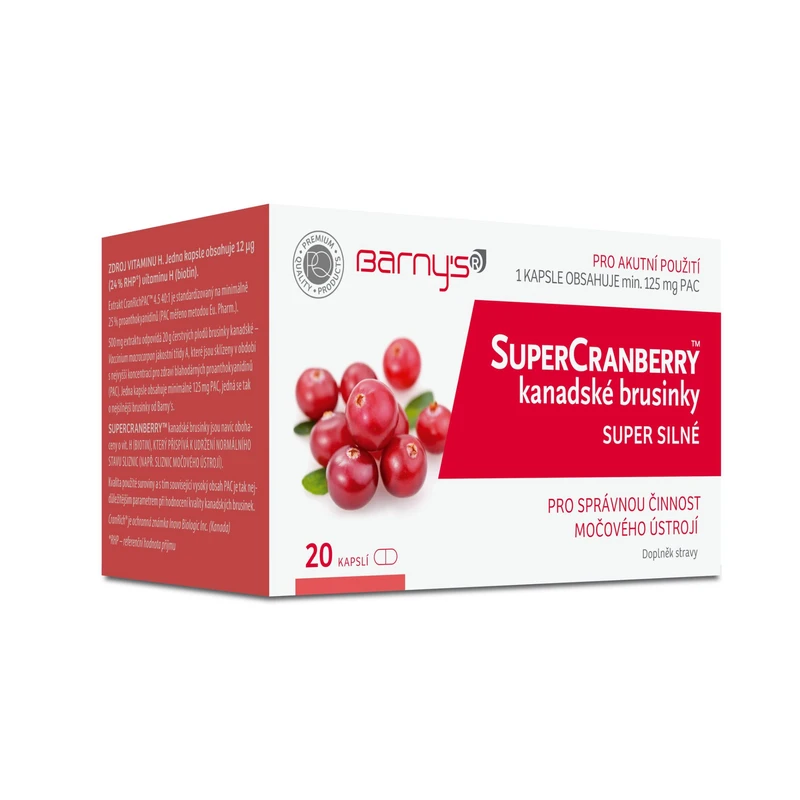 Barny´s SuperCranberry kanadské brusinky SUPER SILNÉ 20 kapslí