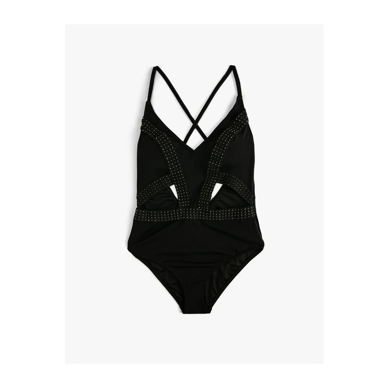 Koton Swimsuit - Black - Plain