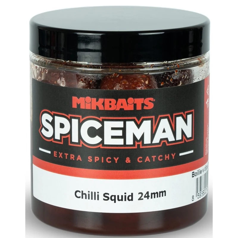 Mikbaits boilie v dipu spiceman chilli squid 250 ml - 24 mm