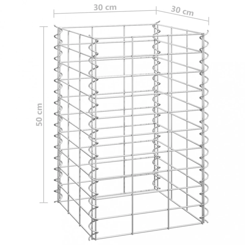 Gabionový vyvýšený záhon 3 ks kov Dekorhome 30x30x50 cm,Gabionový vyvýšený záhon 3 ks kov Dekorhome 30x30x50 cm