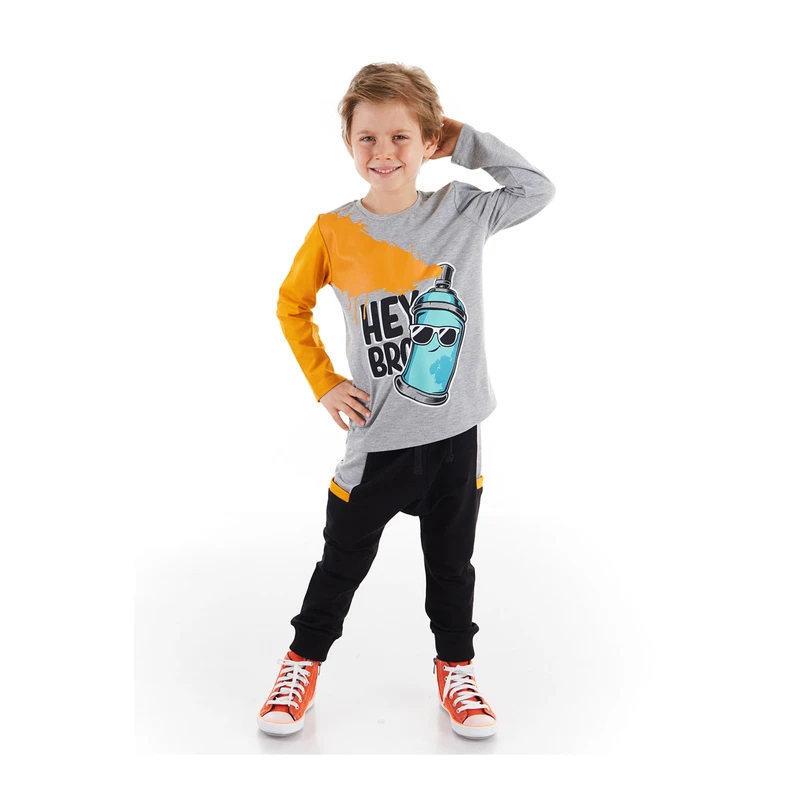 Mushi Hey Bro Boy Child T-shirt Trousers Set