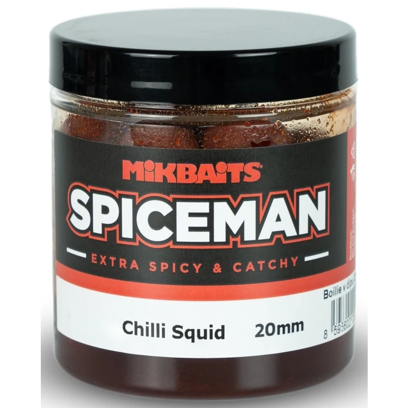 Mikbaits boilie v dipu spiceman chilli squid 250 ml - 20 mm