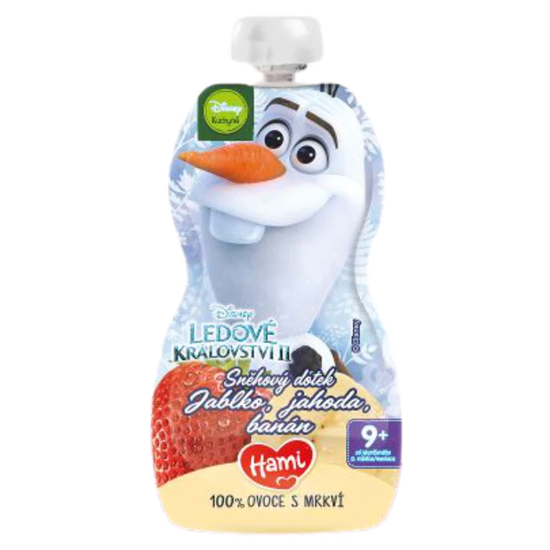 HAMI Disney Frozen Olaf ovocnozeleninová kapsička Jablko, Jahoda, Banán 110 g, 9+