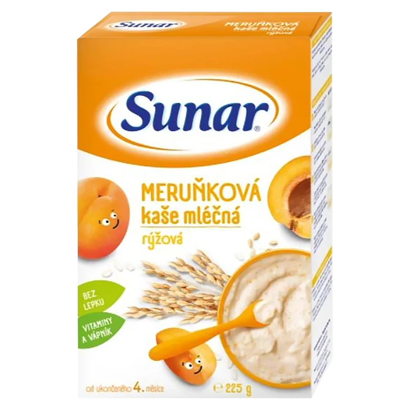 SUNAR Kašička rýžovo mléčná Meruňková 225 g