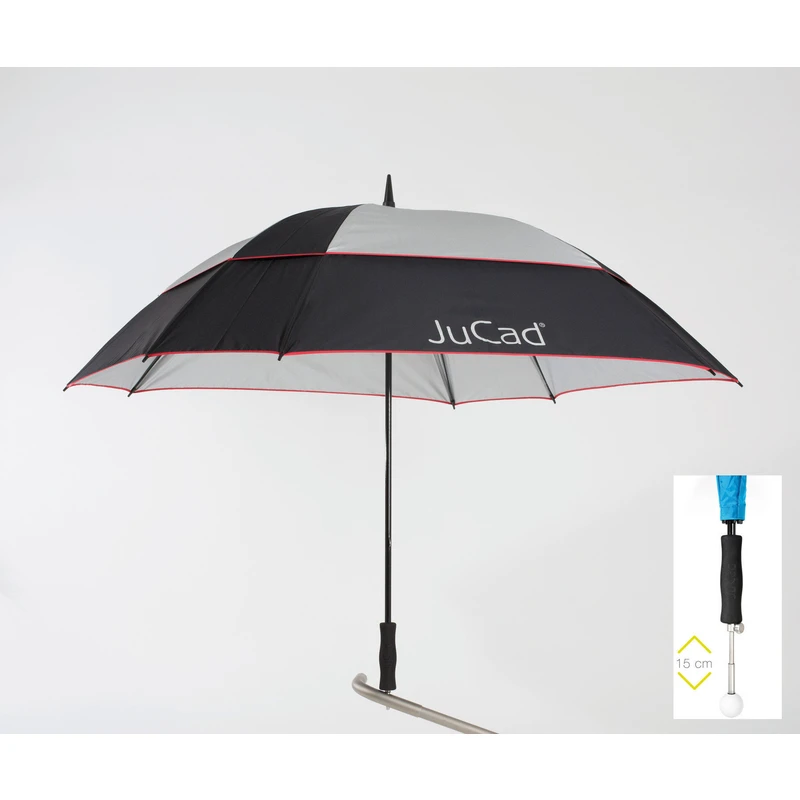 Jucad Telescopic Windproof Umbrella Black-Silver-Red