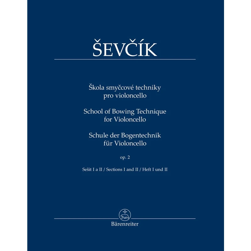 Otakar Ševčík Škola smyčcové techniky pro violoncello op. 2, sešit I a II Noty