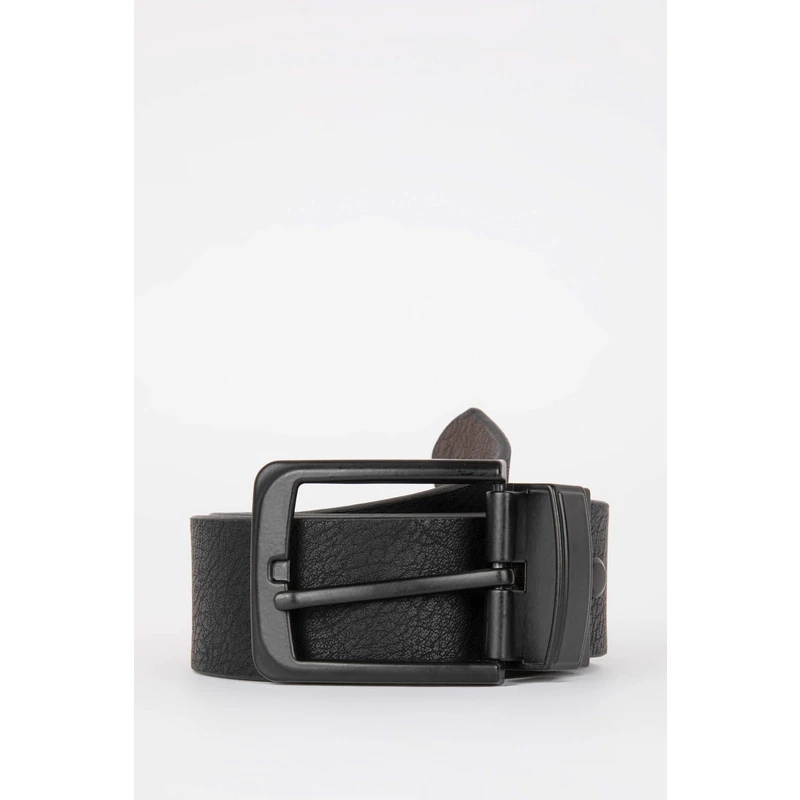 DEFACTO Men's Double-Sided Faux Leather Jean Belt