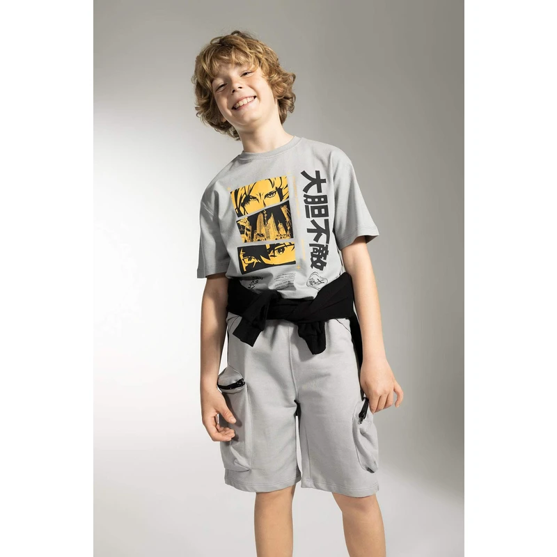 DEFACTO Boy Regular Fit Sweatshirt Fabric Shorts