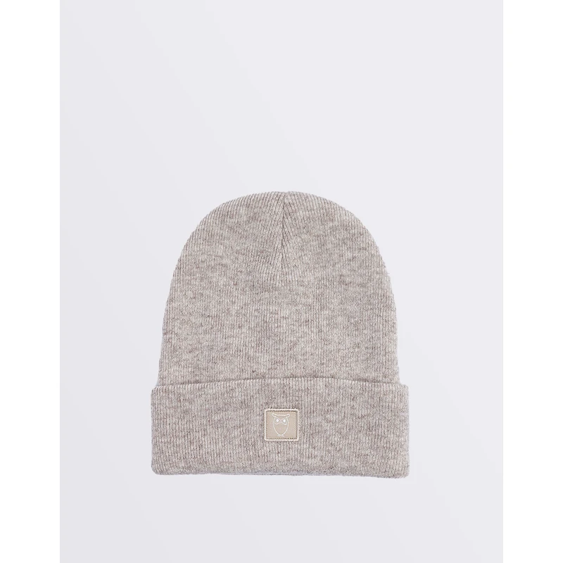 Knowledge Cotton Double Layer Wool Beanie 1074 Nature Melange