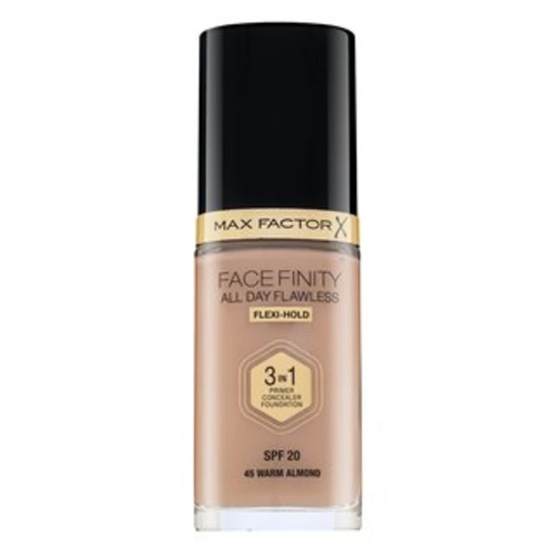 Max Factor Facefinity All Day Flawless Flexi-Hold 3in1 Primer Concealer Foundation SPF20 45 tekutý make-up 3v1 30 ml