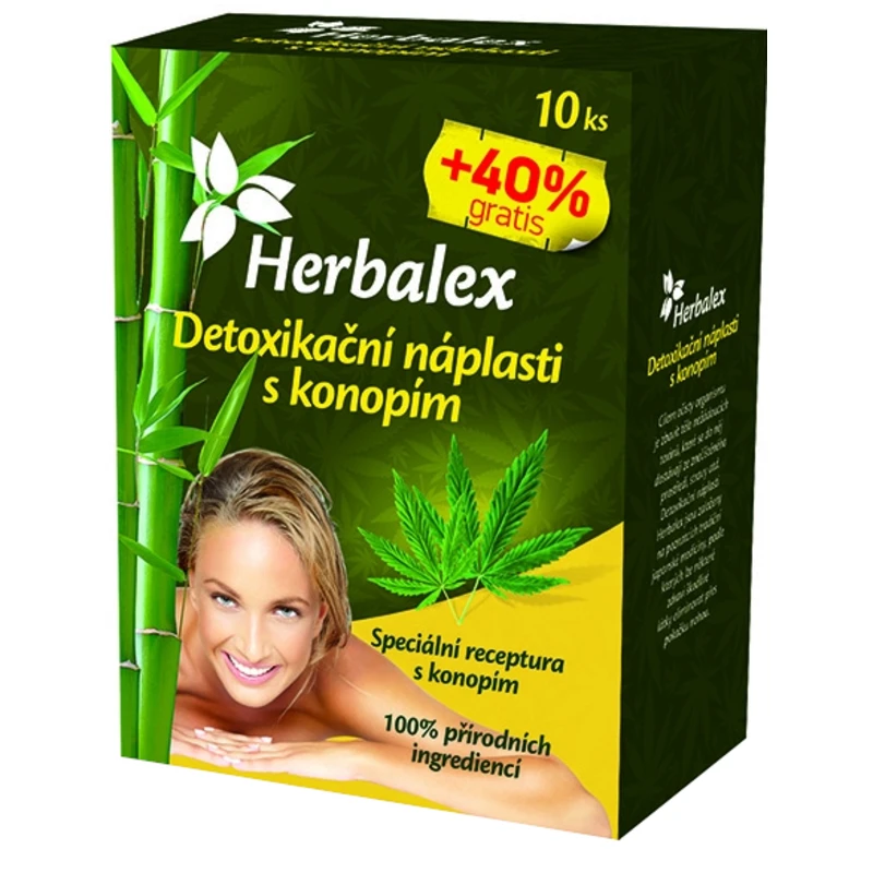 Herbamedicus Detoxikační náplastí s konopím 10 ks + 40% GRATIS